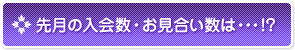 先月の入会数・お見合い数は・・・！？
